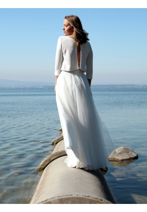 Forever & Eva P5310S Cárdigan de novia Plata ()