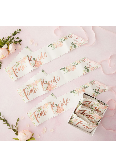 Ginger Ray FH-208 Floral Hem - Fajín "Team Bride" ()