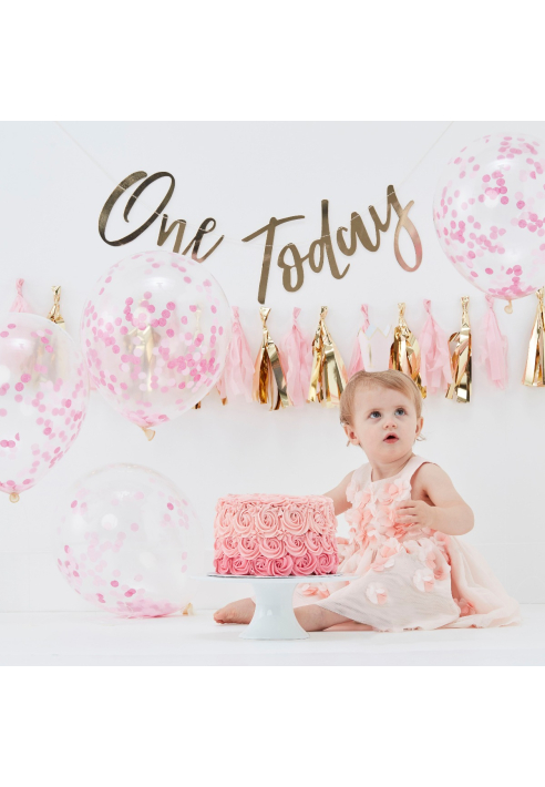 Ginger Ray PM-421 Pick & Mix - Kit rosa claro para celebrar su 1er cumpleaños de la niña ()