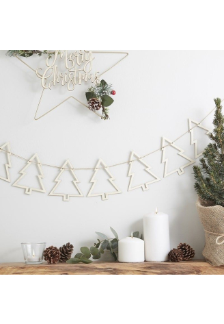 Wooden Tree Bunting | Rustic Christmas ()