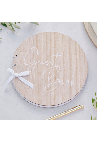 Ginger Ray SW-801 Wooden Wedding Guest Book ()
