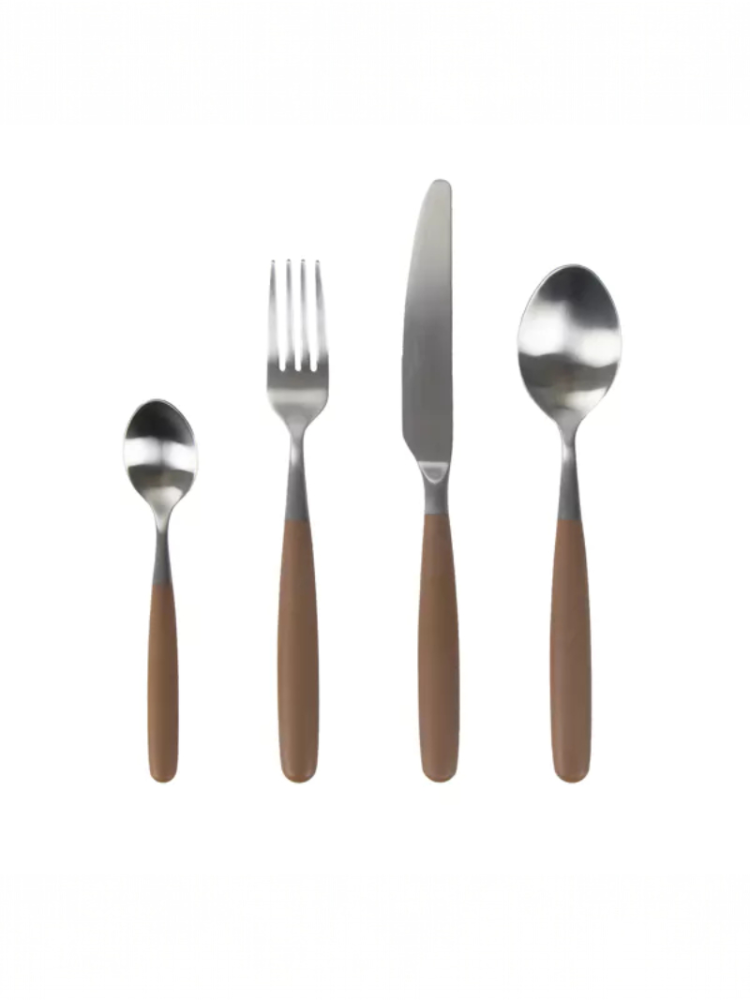 Pomax RENOIR – Juego de cubiertos 16 piezas 18/10 – Acero inoxidable – Marrón main product photo