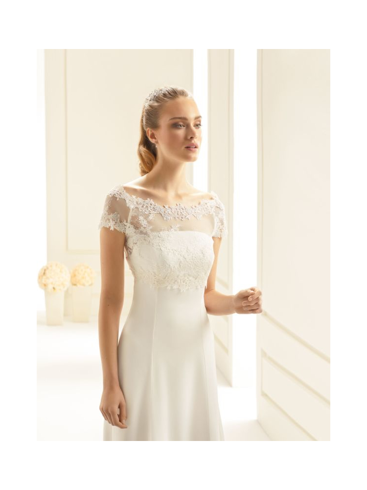 Bianco Evento E257 Bolero de Tul Elástico y Encaje main product photo