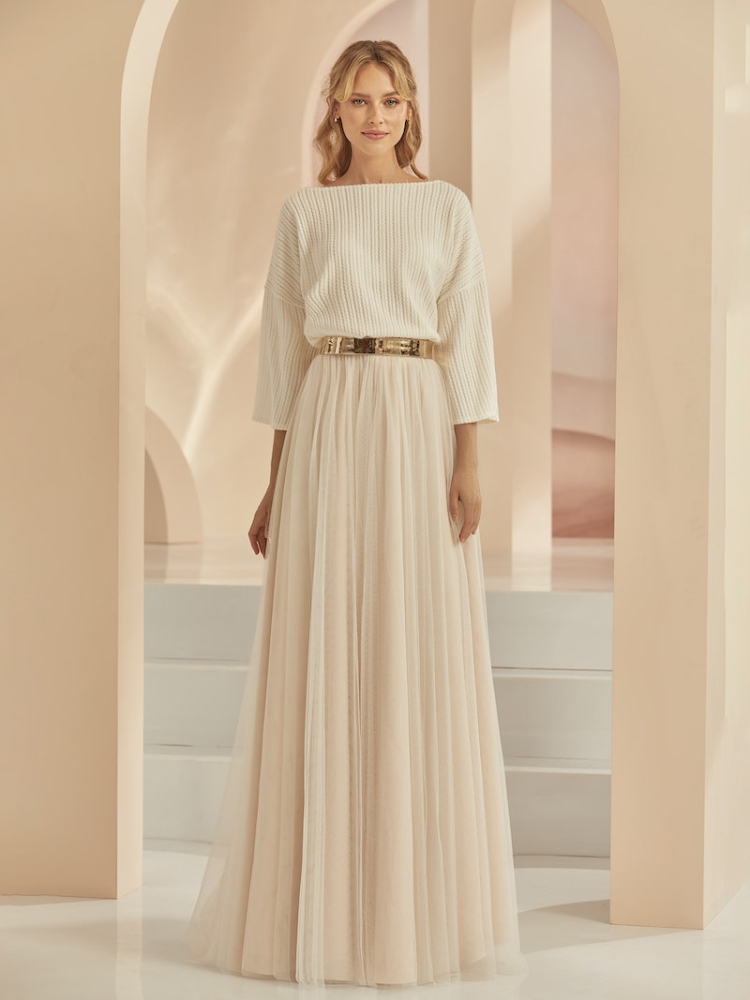 Bianco Evento Bamaris Falda Larga Champagne main product photo