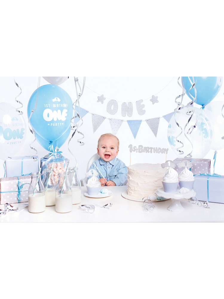 Party Deko SET-018-Decoración - Set 1er Cumpleaños Azul/Plata main product photo