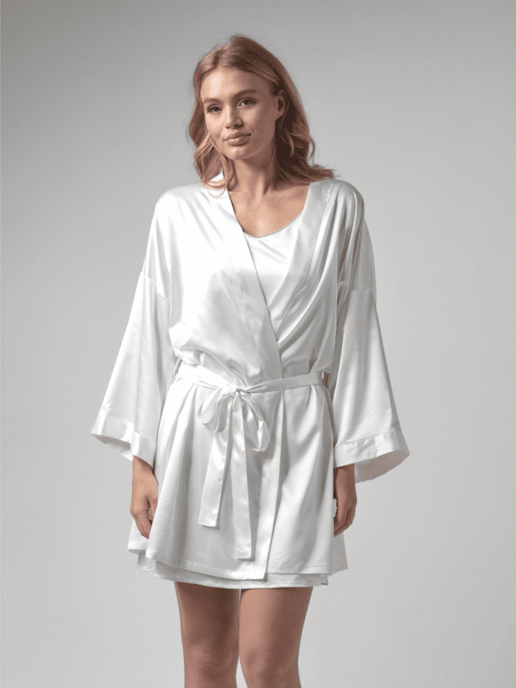 Poirier BN-745B Kimono de Novia Satén Marfil main product photo