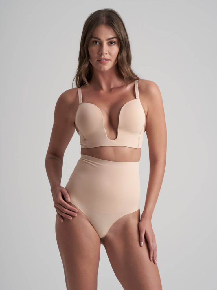 BYE BRA Waist Control | Tanga de Control de Cintura Alta Beige main product photo