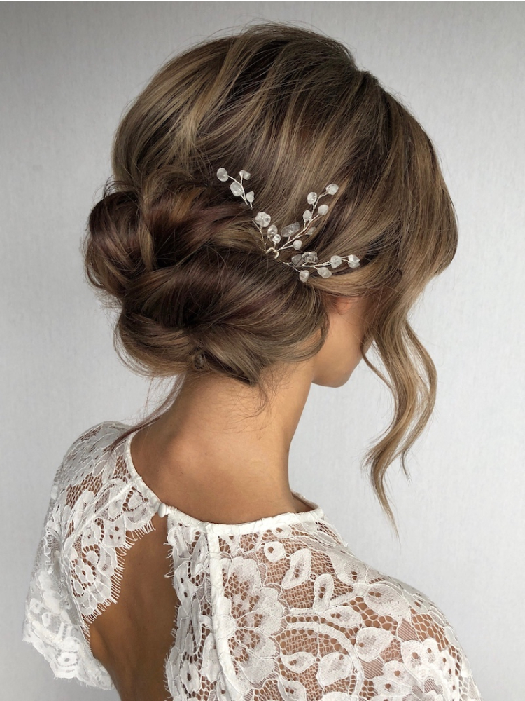 Sally Jane Bridal Lotis Horquillas Plata Transparente main product photo