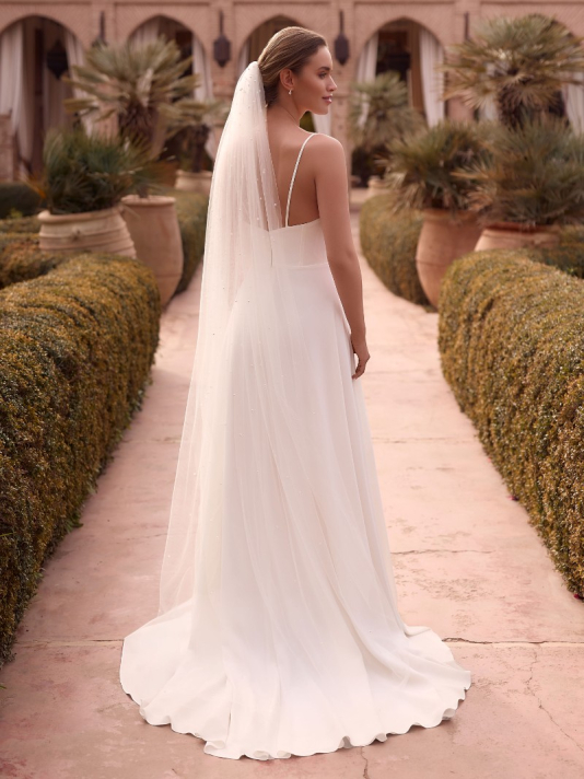Bianco Evento S543 – Velo de novia en tul marfil, 200 cm main product photo