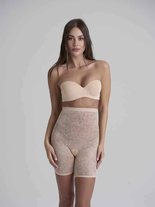 BYE BRA Lacy | Short de Encaje Moldeador de Cintura Alta Beige main product photo