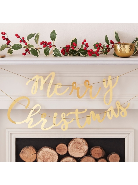 Ginger Ray TRAD-311 Tradicional Touches - Guirnalda de Feliz Navidad main product photo