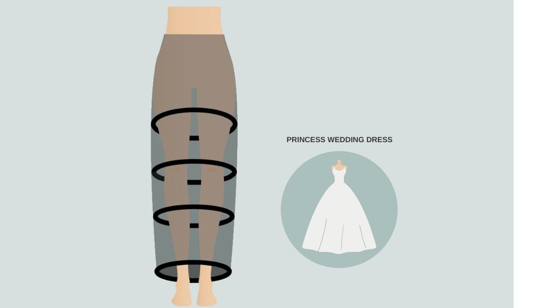 Enagua con cuatro aros para debajo del vestido de novia