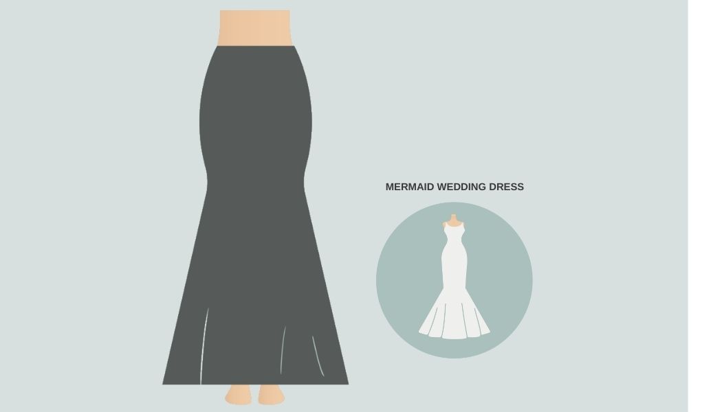 Enagua estilo sirena bajo el vestido de novia